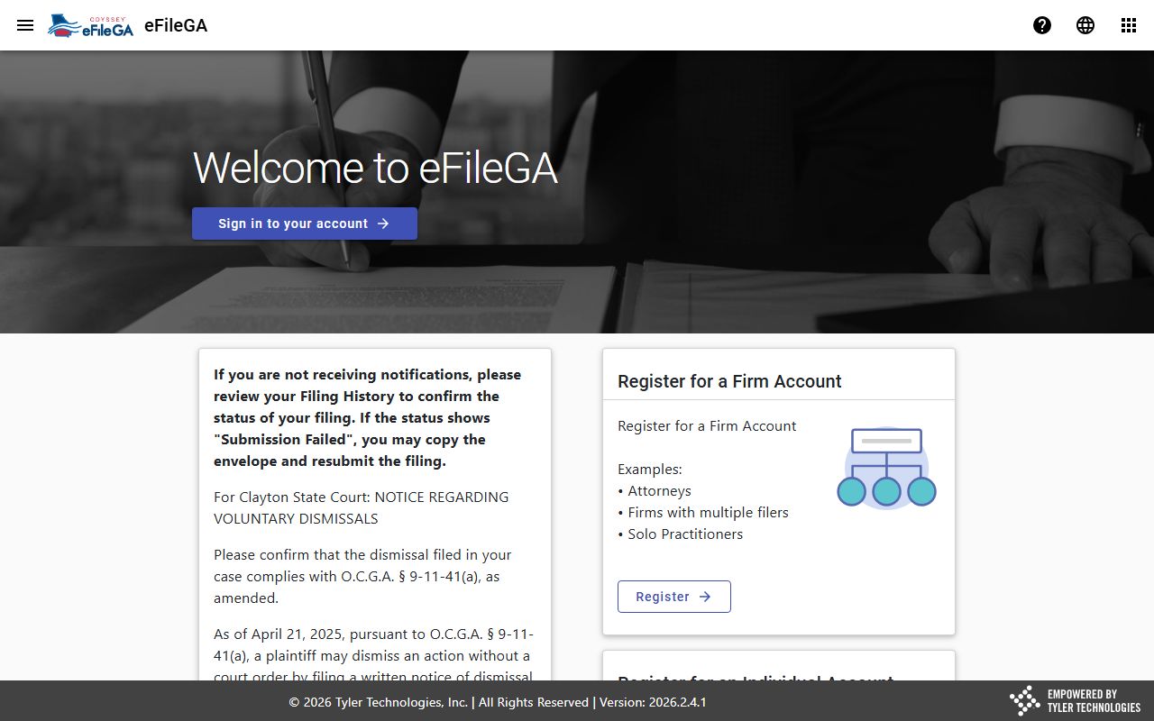 Lee County court dockets Odyssey eFileGA portal