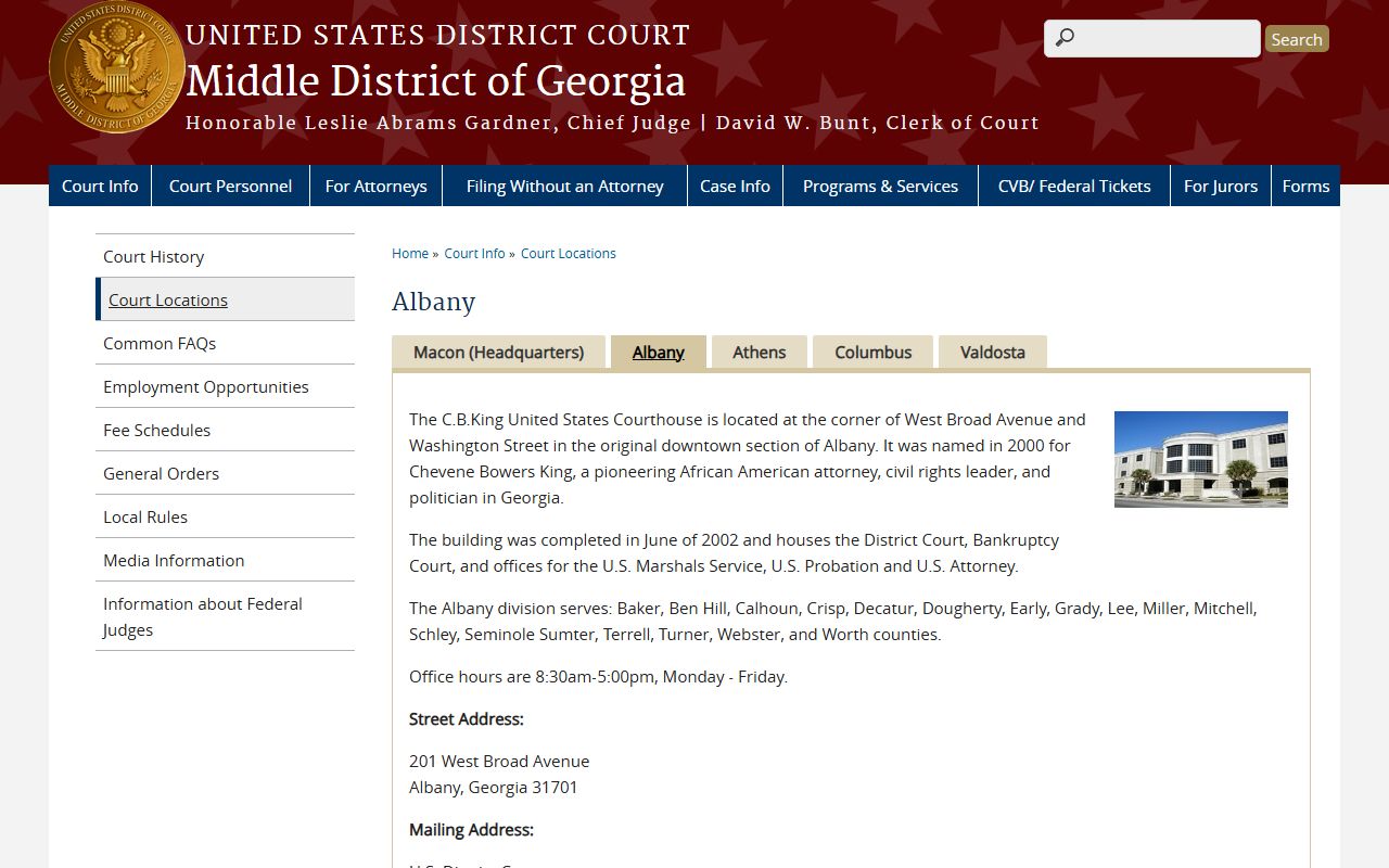 Lee County Superior Court federal Albany Division distinction