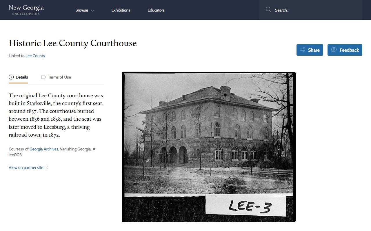 Lee County Court records historic courthouse note